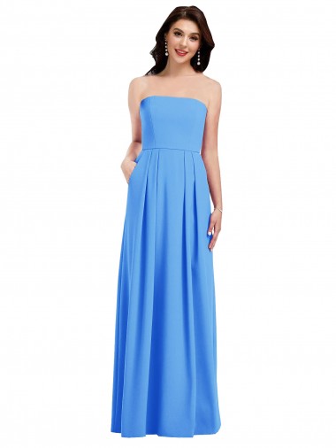 Long Peacock Blue Sleeveless Trumpet Low Back Semi Formal Evening Dress / Prom Dress / Bridesmaid Dress Birmingham