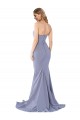 Long Smoke Blue Sleeveless Mermaid Low Back Formal Evening Gown / Prom Dress / Bridesmaid Dress Birmingham