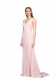Sweep Train Pink Sleeveless A-Line V-Back Black Tie Evening Gown / Prom Dress / Bridesmaid Dress Birmingham