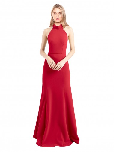 Long Red Sleeveless A-Line Open Back Formal Evening Gown / Prom Dress / Bridesmaid Dress Birmingham