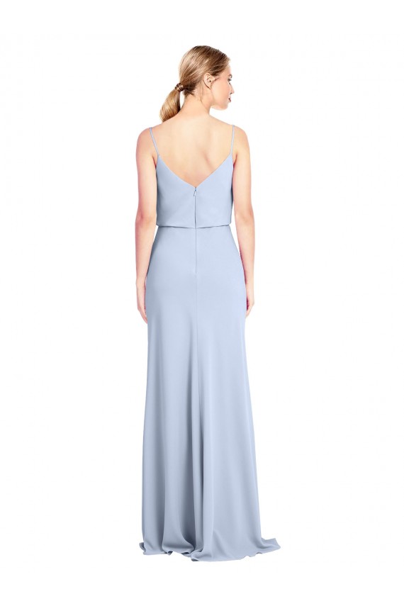 Long Light Sky Blue Sleeveless Sheath V-Back Formal Dress / Bridesmaid Dress Birmingham