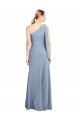 Long Smoke Blue Flutter Sleeves Sheath Formal Dress / Bridesmaid Dress Birmingham