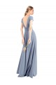 Long Smoke Blue Cap Sleeves Sheath Prom Dress / Bridesmaid Dress Birmingham