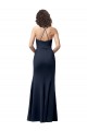 Long Dark Navy Sleeveless Sheath Open Back Side Slit Formal Evening Gown / Prom Dress / Bridesmaid Dress Birmingham
