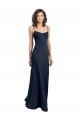 Long Dark Navy Sleeveless Sheath Low Back Formal Dress / Bridesmaid Dress Birmingham
