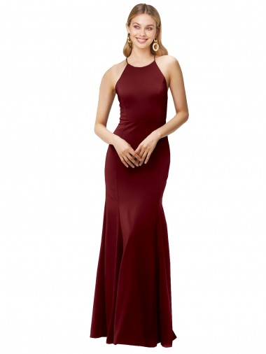 Long Burgundy Gold Sleeveless Mermaid Open Back Formal Evening Gown / Prom Dress / Bridesmaid Dress Birmingham