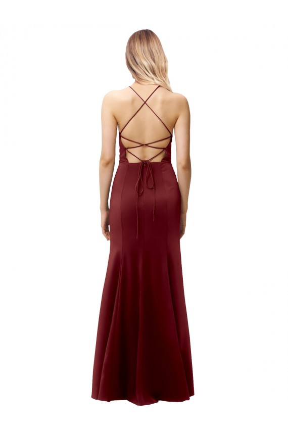 Long Burgundy Gold Sleeveless Mermaid Open Back Formal Evening Gown / Prom Dress / Bridesmaid Dress Birmingham