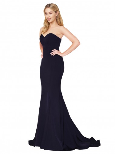 Sweep Train Dark Navy Sleeveless Mermaid Formal Evening Gown / Prom Dress / Bridesmaid Dress Birmingham