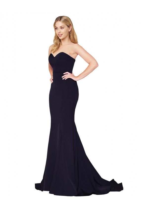 Sweep Train Dark Navy Sleeveless Mermaid Formal Evening Gown / Prom Dress / Bridesmaid Dress Birmingham