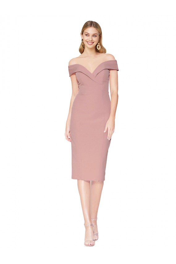 Knee Length Dusty Pink Sleeveless Mermaid Black Tie Evening Gown / Prom Dress / Bridesmaid Dress Birmingham