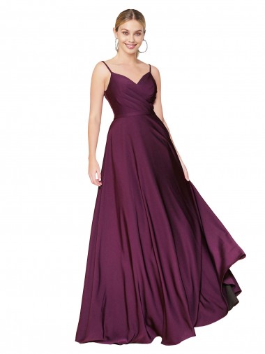 Long Wild Berry Sleeveless A-Line V-Back Formal Evening Gown / Prom Dress / Bridesmaid Dress Birmingham