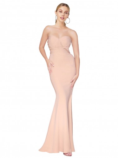 Long Nude Sleeveless Mermaid Formal Dress / Bridesmaid Dress Birmingham