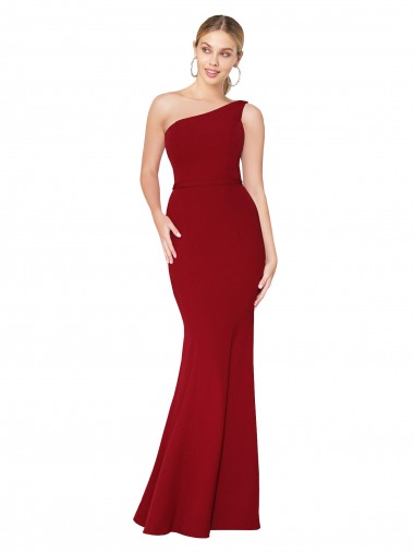Long Burgundy Sleeveless Mermaid Stretch Crepe Formal Evening Gown / Prom Dress / Bridesmaid Dress Birmingham