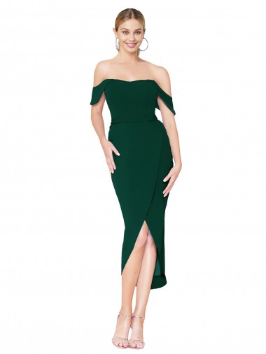 Knee Length Midnight Green Sleeveless Mermaid High Low Evening Gown / Prom Dress / Bridesmaid Dress Birmingham
