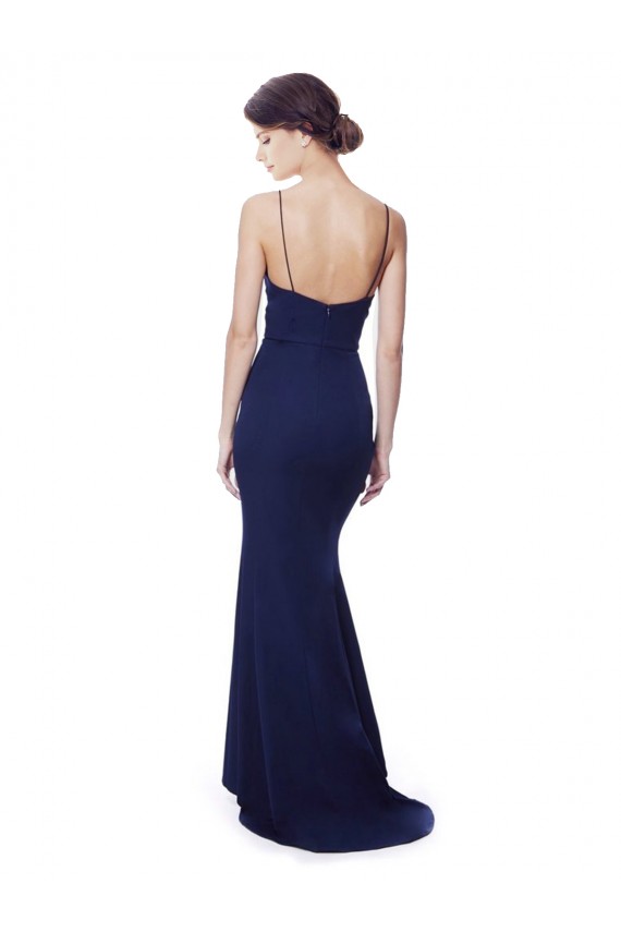 Long Navy Blue Sleeveless Mermaid Open Back Formal Dress / Bridesmaid Dress Birmingham