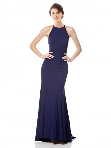 Long Navy Blue Sleeveless Mermaid Bridesmaid Dress / Formal Dress Birmingham