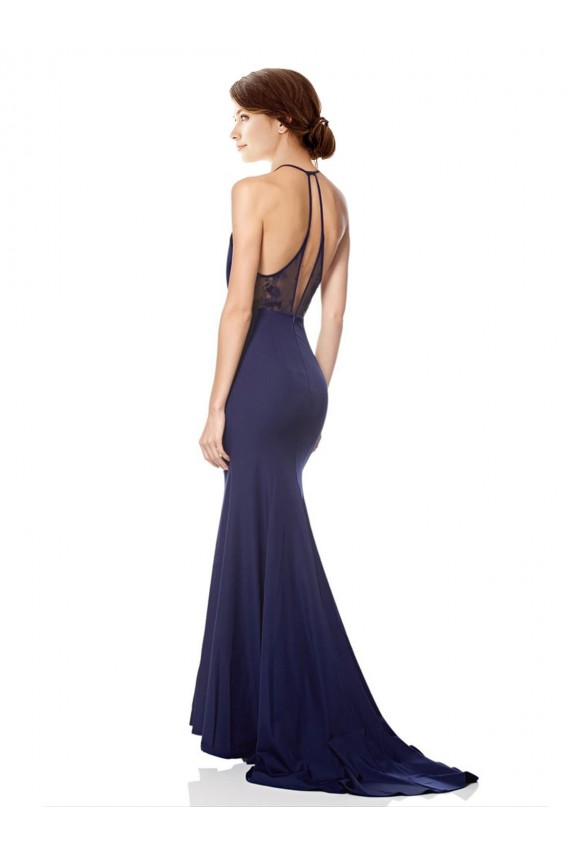 Long Navy Blue Sleeveless Mermaid Bridesmaid Dress / Formal Dress Birmingham