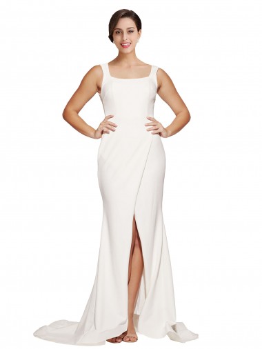 Sweep Train Ivory Sleeveless Sheath Low Back Semi Formal Evening Dress / Prom Dress / Bridesmaid Dress Birmingham