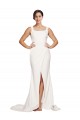 Sweep Train Ivory Sleeveless Sheath Low Back Semi Formal Evening Dress / Prom Dress / Bridesmaid Dress Birmingham