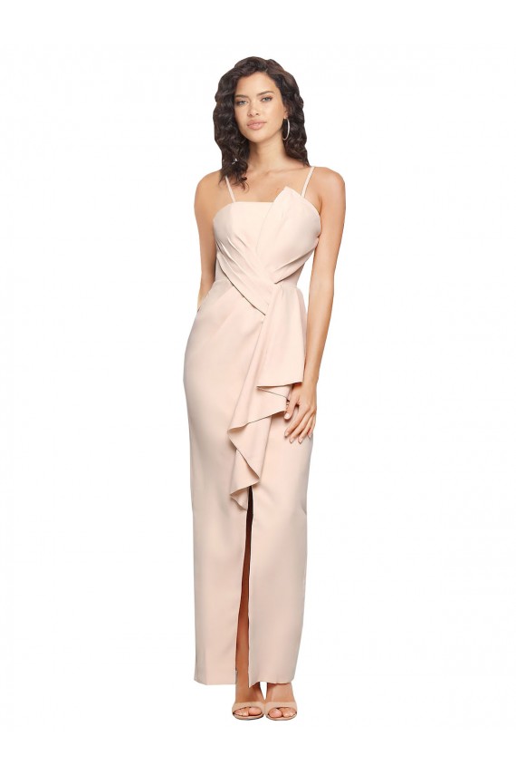 Long Nude Sleeveless Sheath Low Back Semi Formal Evening Dress / Prom Dress / Bridesmaid Dress Birmingham