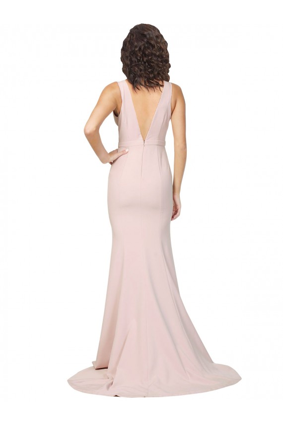 Sweep Train Pink Sleeveless Sheath V-Back Black Tie Evening Gown / Prom Dress / Bridesmaid Dress Birmingham