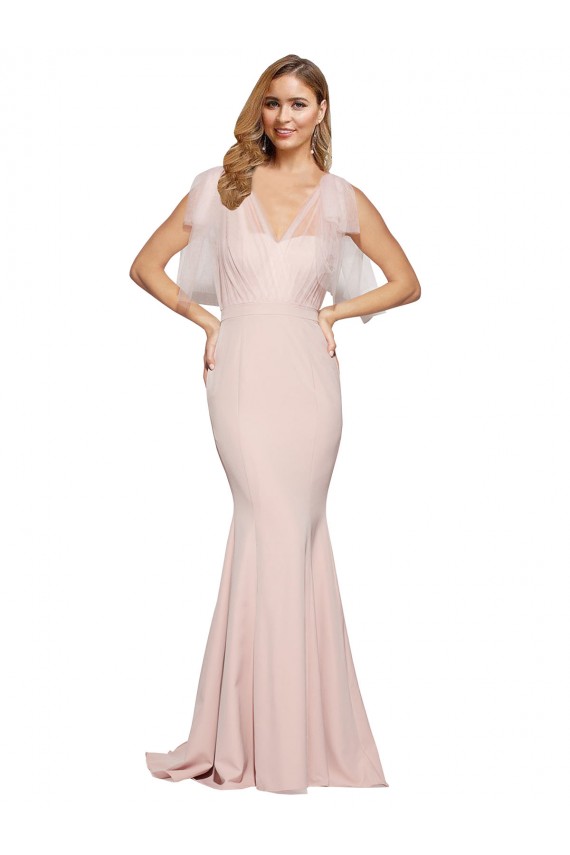 Long Mauve Sleeveless Sheath Low Back Formal Dress / Bridesmaid Dress Birmingham
