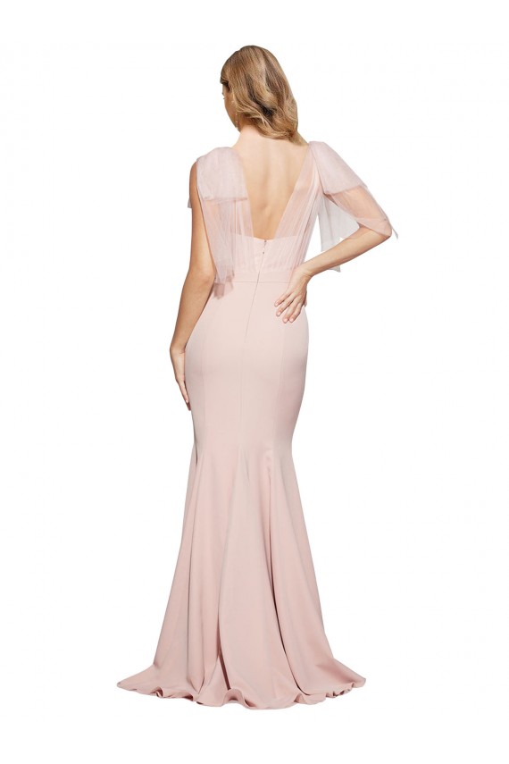 Long Mauve Sleeveless Sheath Low Back Formal Dress / Bridesmaid Dress Birmingham