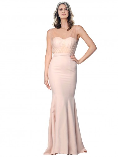 Long Nude Sleeveless Sheath Low Back Formal Evening Gown / Prom Dress / Bridesmaid Dress Birmingham