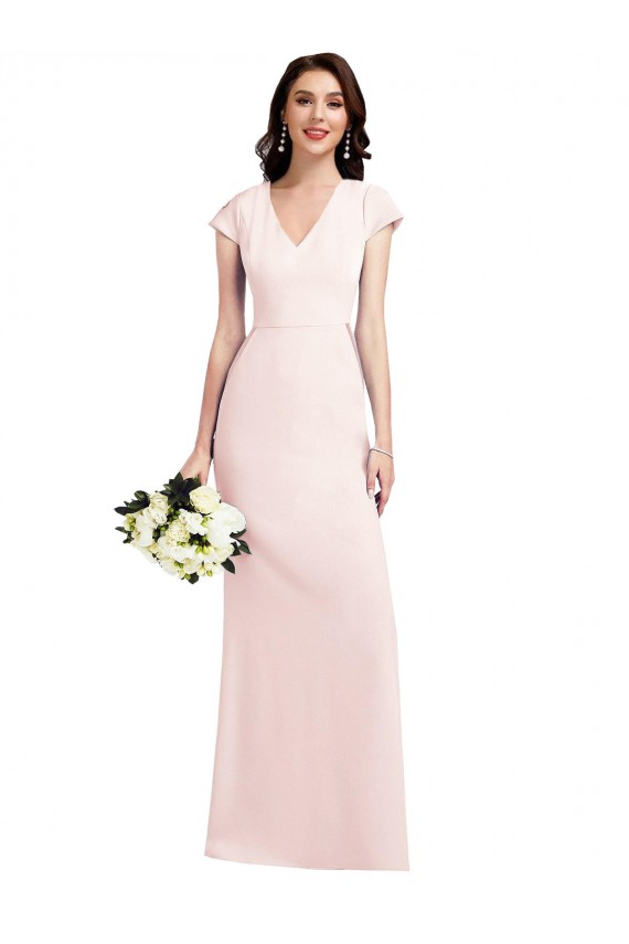 Long Pink Cap Sleeves A-Line Formal Evening Gown / Prom Dress / Bridesmaid Dress Birmingham