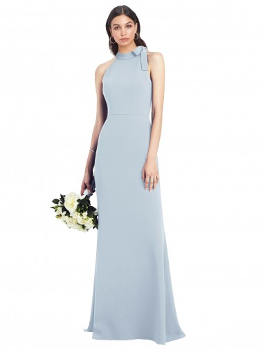 Long Light Sky Blue Sleeveless Trumpet Open Back Semi Formal Evening Dress / Prom Dress / Bridesmaid Dress Birmingham