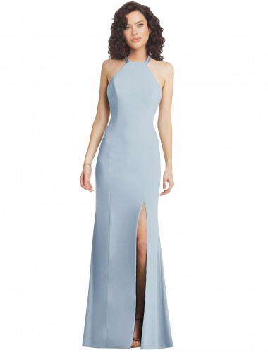 Long Light Sky Blue Sleeveless Trumpet Open Back Formal Evening Gown / Prom Dress / Bridesmaid Dress Birmingham