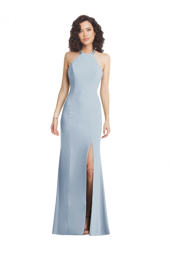 Long Light Sky Blue Sleeveless Trumpet Open Back Formal Evening Gown / Prom Dress / Bridesmaid Dress Birmingham