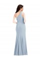 Long Light Sky Blue Sleeveless Trumpet Formal Dress / Bridesmaid Dress Birmingham