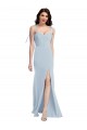Long Light Sky Blue Sleeveless Trumpet Low Back Stretch Crepe Bridesmaid Dress / Formal Dress Birmingham