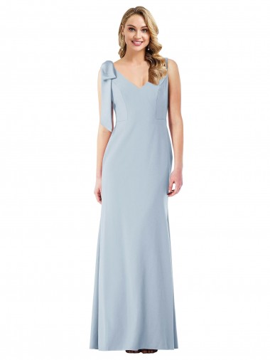 Long Light Sky Blue Sleeveless Trumpet V-Back Semi Formal Evening Dress / Prom Dress / Bridesmaid Dress Birmingham