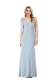 Long Light Sky Blue Sleeveless Trumpet V-Back Semi Formal Evening Dress / Prom Dress / Bridesmaid Dress Birmingham