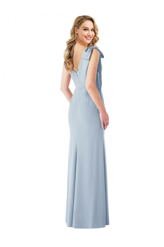 Long Light Sky Blue Sleeveless Trumpet V-Back Semi Formal Evening Dress / Prom Dress / Bridesmaid Dress Birmingham