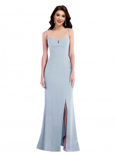 Long Light Sky Blue Sleeveless Trumpet Front Slit Formal Evening Gown / Prom Dress / Bridesmaid Dress Birmingham