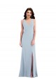 Long Light Sky Blue Sleeveless Trumpet Open Back Front Slit Evening Dress / Bridesmaid Dress Birmingham
