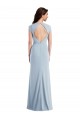 Long Light Sky Blue Cap Sleeves Trumpet Open Back Formal Evening Gown / Prom Dress / Bridesmaid Dress Birmingham