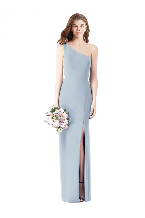 Long Light Sky Blue Sleeveless Trumpet Front Slit Semi Formal Evening Dress / Prom Dress / Bridesmaid Dress Birmingham