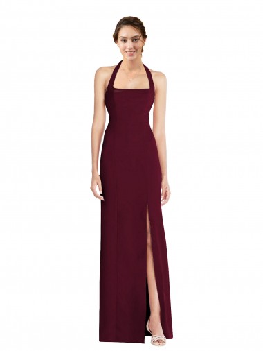 Long Burgundy Gold Sleeveless Trumpet Open Back Semi Formal Evening Dress / Prom Dress / Bridesmaid Dress Birmingham