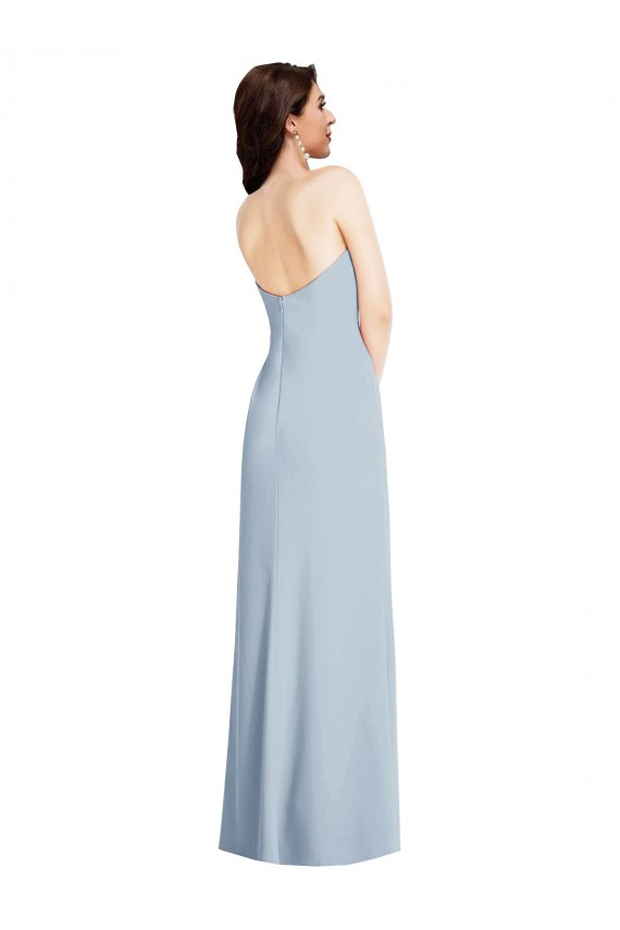 Long Light Sky Blue Sleeveless A-Line Low Back Formal Evening Gown / Prom Dress / Bridesmaid Dress Birmingham