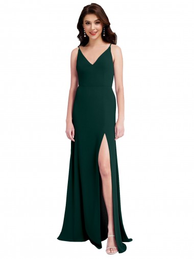 Long Midnight Green Sleeveless A-Line V-Back Formal Evening Gown / Prom Dress / Bridesmaid Dress Birmingham