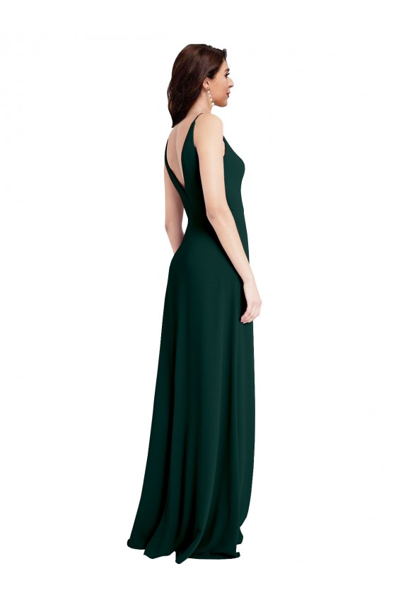 Long Midnight Green Sleeveless A-Line V-Back Formal Evening Gown / Prom Dress / Bridesmaid Dress Birmingham