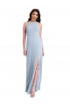 Long Light Sky Blue Sleeveless Sheath Open Back Side Slit Formal Evening Gown / Prom Dress / Bridesmaid Dress Birmingham