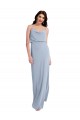 Long Smoke Blue Sleeveless Sheath V-Back Formal Evening Gown / Prom Dress / Bridesmaid Dress Birmingham
