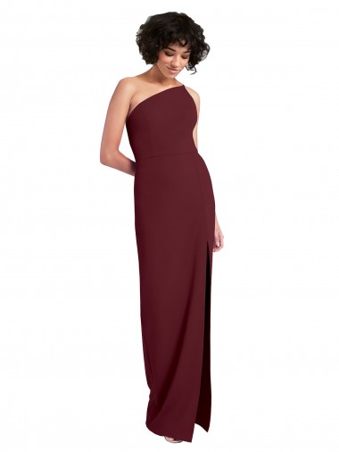Long Burgundy Gold Sleeveless Sheath Daring Slit Formal Evening Gown / Prom Dress / Bridesmaid Dress Birmingham