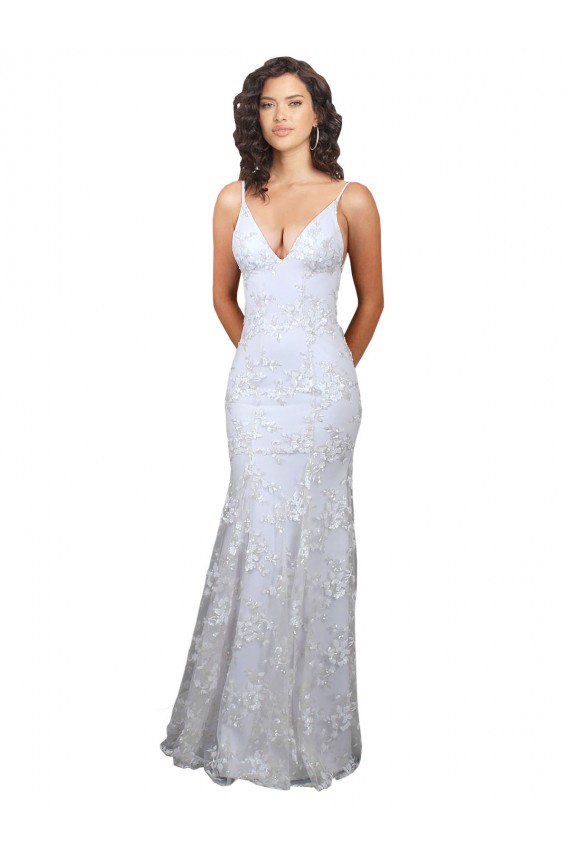Long White Sleeveless Mermaid Open Back Formal Evening Gown / Prom Dress / Bridesmaid Dress Birmingham