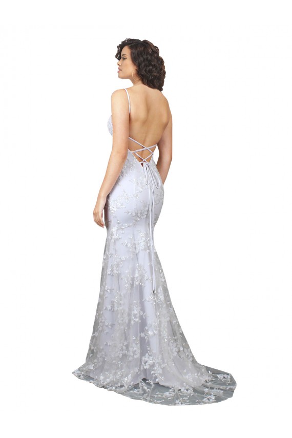 Long White Sleeveless Mermaid Open Back Formal Evening Gown / Prom Dress / Bridesmaid Dress Birmingham
